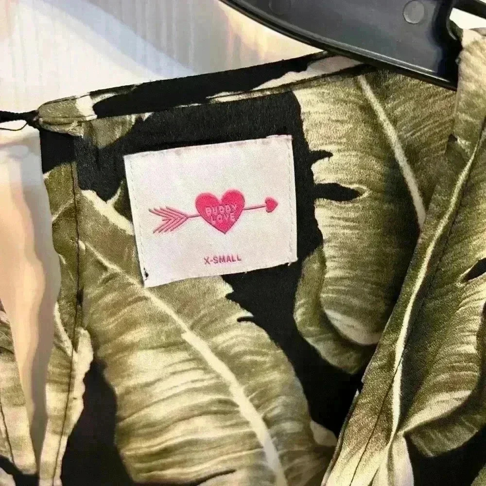 BUDDY LOVE Short sleeve Dress Leaves Print Size XS - Picture 4 of 4